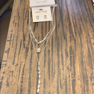 Stunning trendy layered necklace and earrings